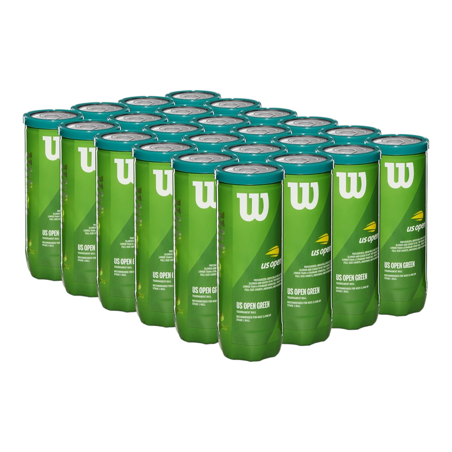 24 Pack Pelota Para Mini Tenis Wilson Us Open Punto Verde