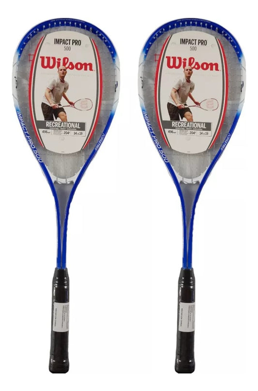 2 Pack Raqueta Para Squash Wilson Impact Pro Azul