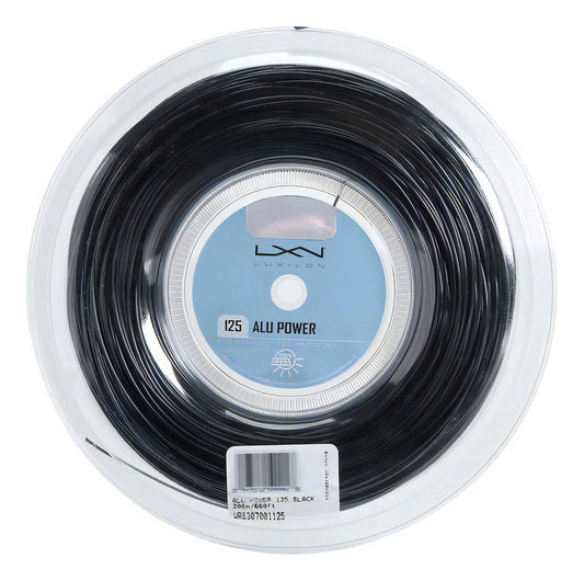 Corda Luxilon Alu Power Black, 16 L, 1,25 Mm, Color Negro, 200 Metros