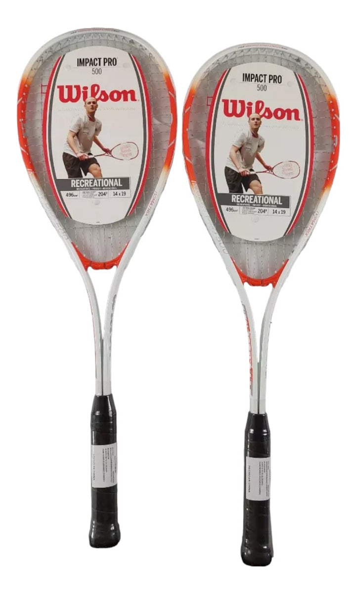 2 Pack Raqueta Para Squash Wilson Impact Pro Naranja